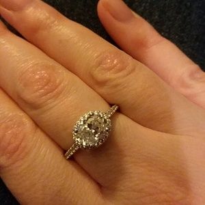 Sterling silver oval cz ring sz 7